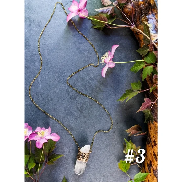 Artisan Made Quartz Crystal Point Long Necklaces - Picture 13 of 13